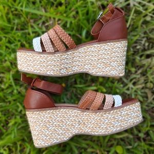 brown retro vibes platform espadrilles sandals
